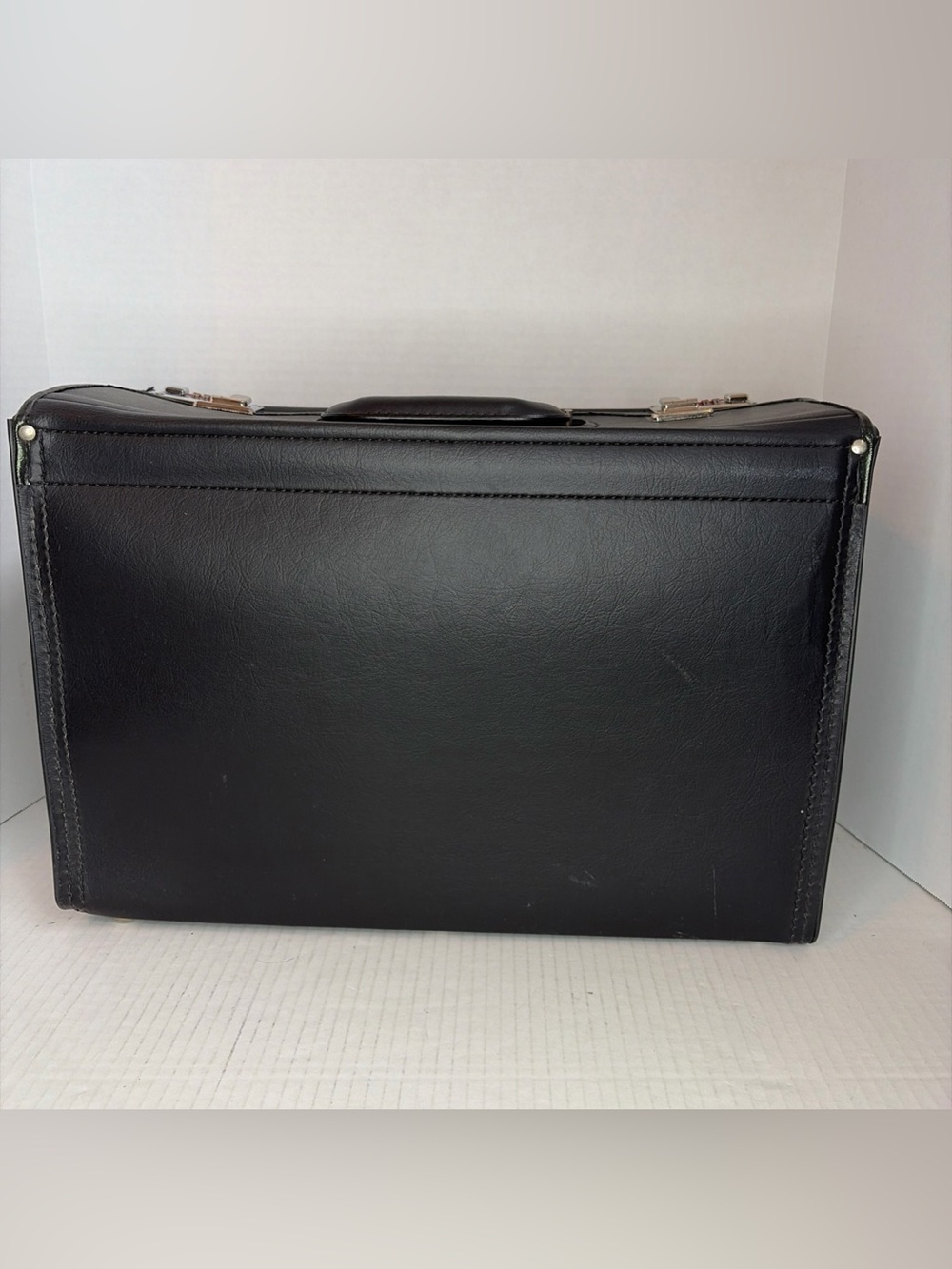 Vintage Black Leather Kepner-Tregoe Executive Flight bag With Combination Locks